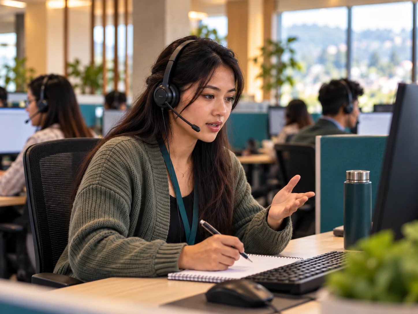 Advisor guiding a customer toward a clear next step