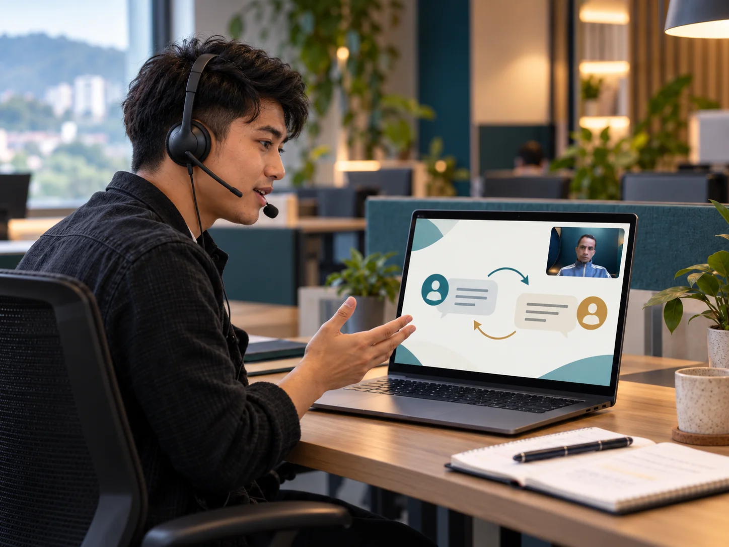 Advisor responding calmly during a difficult customer call