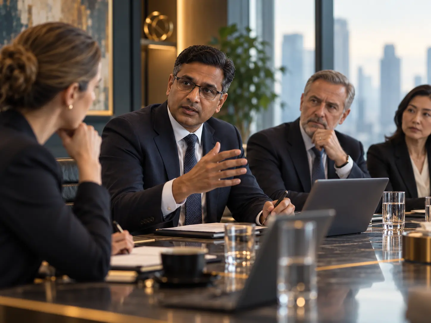 A senior leader distilling complex detail for a boardroom