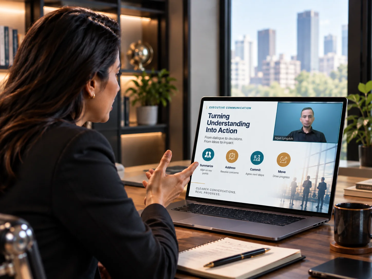 A leader moving a boardroom conversation toward a decision