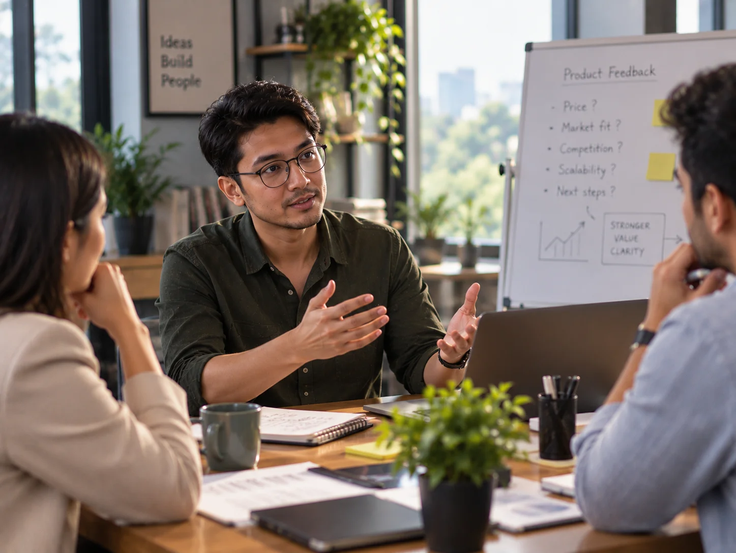 An entrepreneur responding to a client's objection