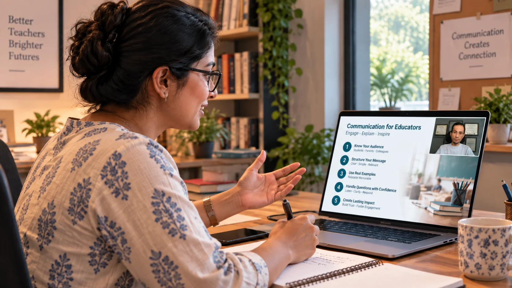 Teacher communicating with learners in a classroom setting