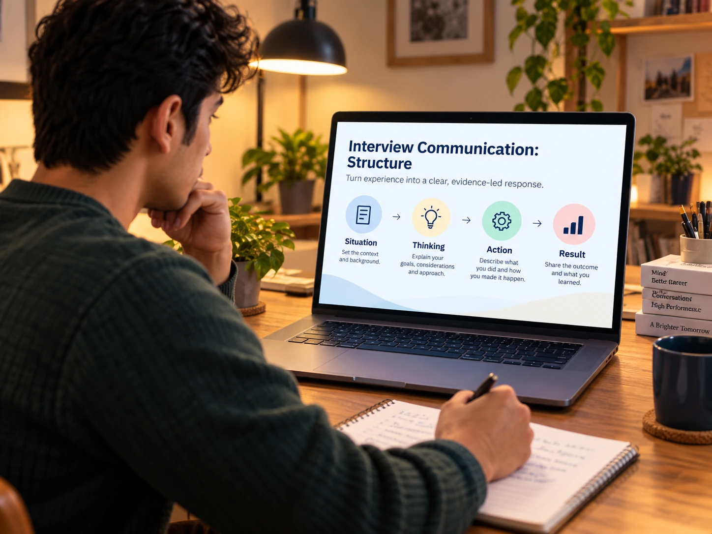 Interview communication coaching under increased challenge