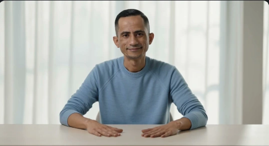 Arjun Lyngdoh seated at a table