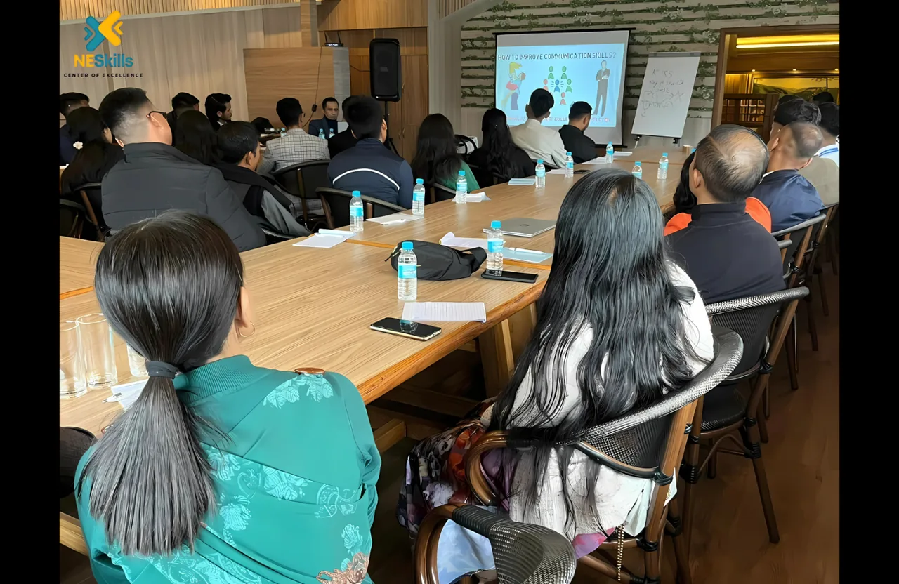 Arjun Lyngdoh leading a workplace communication workshop